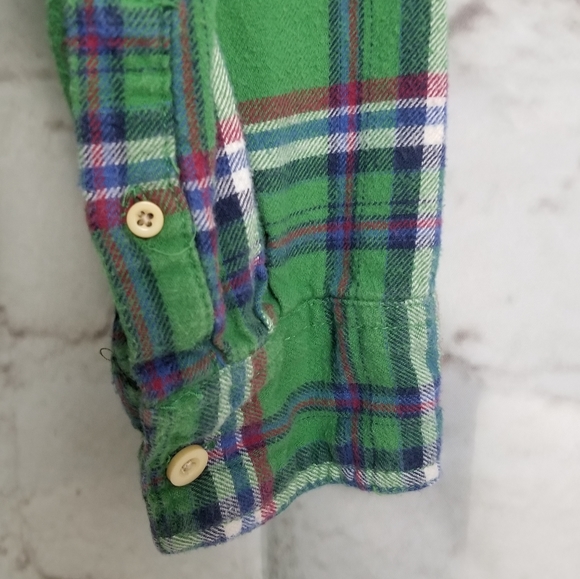 Bluenotes M Green Plaid Flannel Button-Down Shirt - Picture 4 of 8